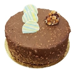 9-12 Kişilik Yuvarlak Sade Çikolatalı Yaş Pasta
